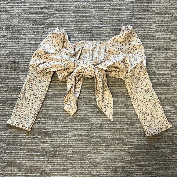 NWOT Love Tree Cropped Tie Top w/ Ruffle Skirt - Picture 2 of 6